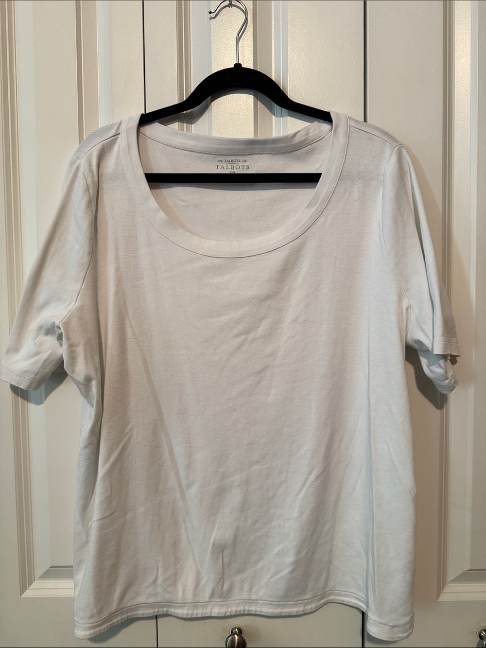 Talbots White Scoop Neck Short Sleeve Tee - Classic Cotton